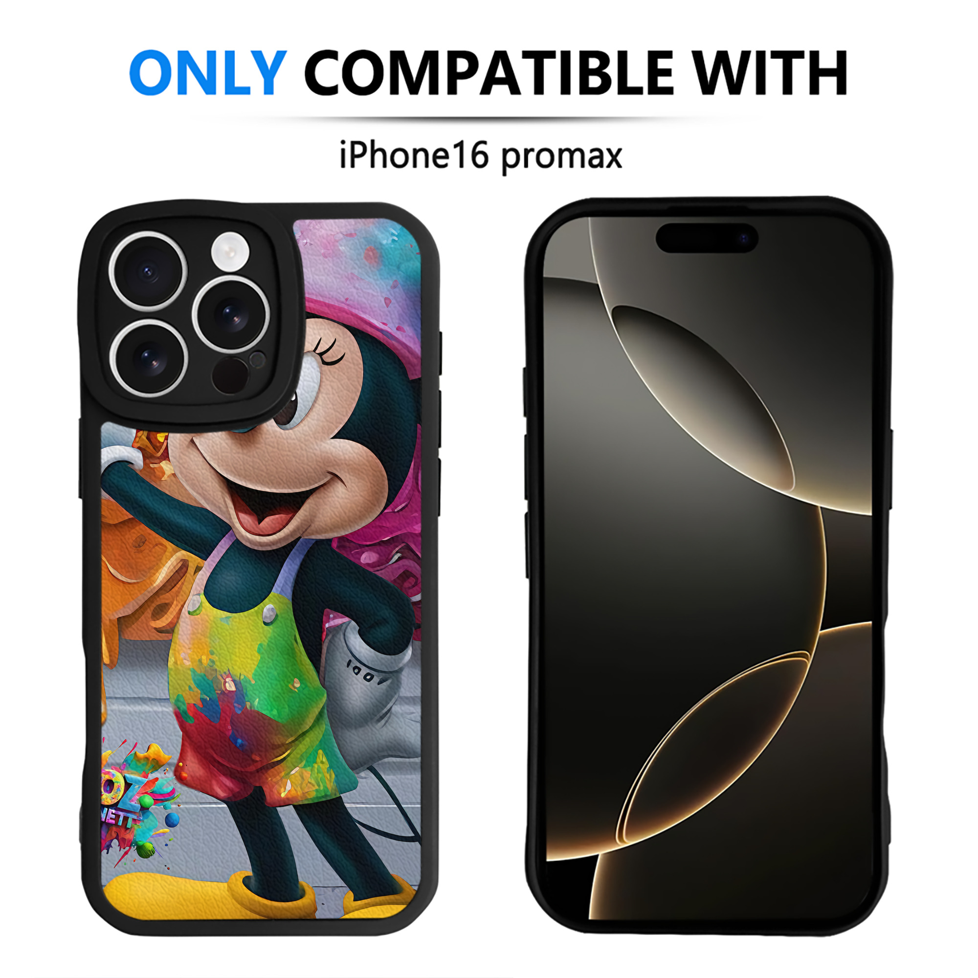 （画像用） ミッキーマウス Mickey Mouse 【iPhone 16シリーズ対応】シリコンスマホケース（レザー調） 材質：シリコン